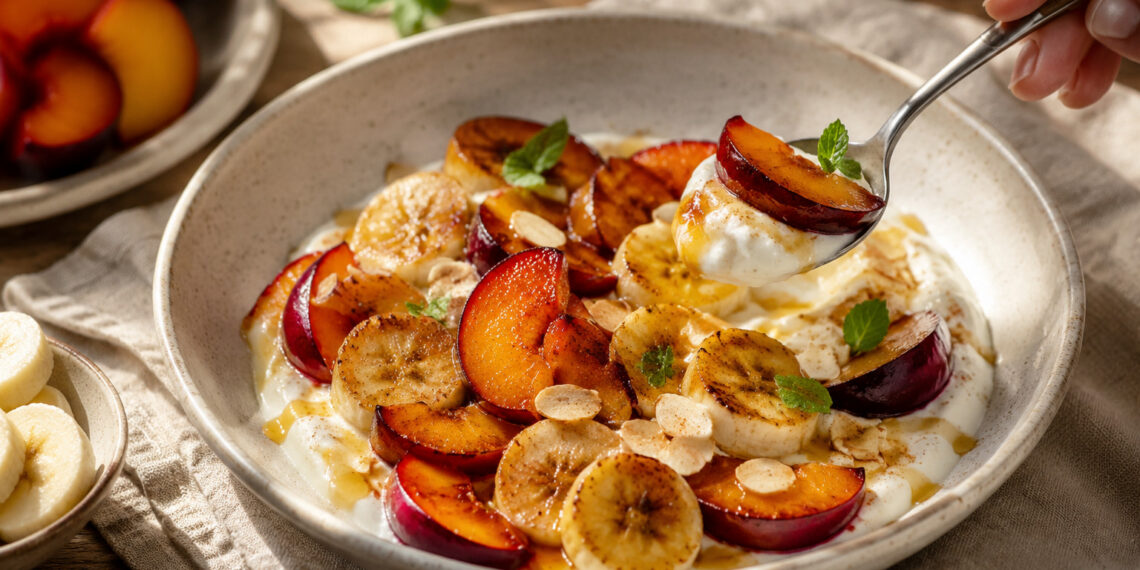 Plum and Banana Dessert