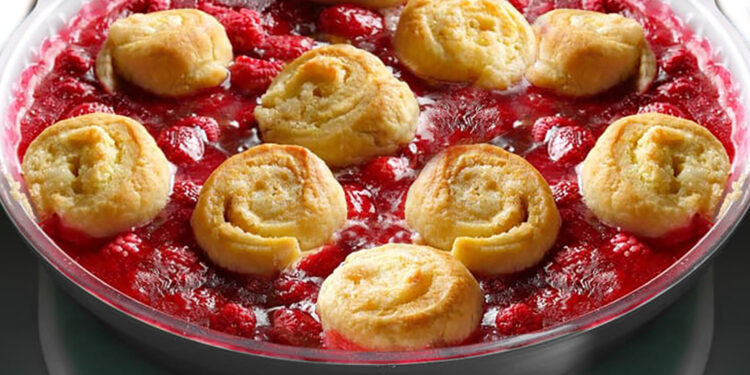 Lemon Whirligigs with Raspberries