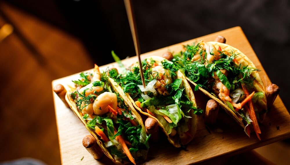 Tacos with Grilled Shrimp and Mango Salsa