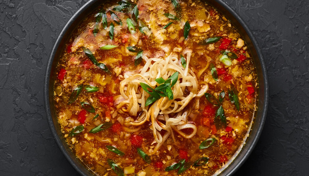 Shredded veg miso soup