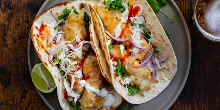 Beer battered fish tacos