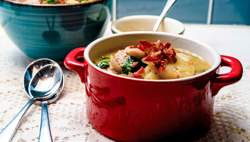 Spicy Turkey Sausage and Kale Chili