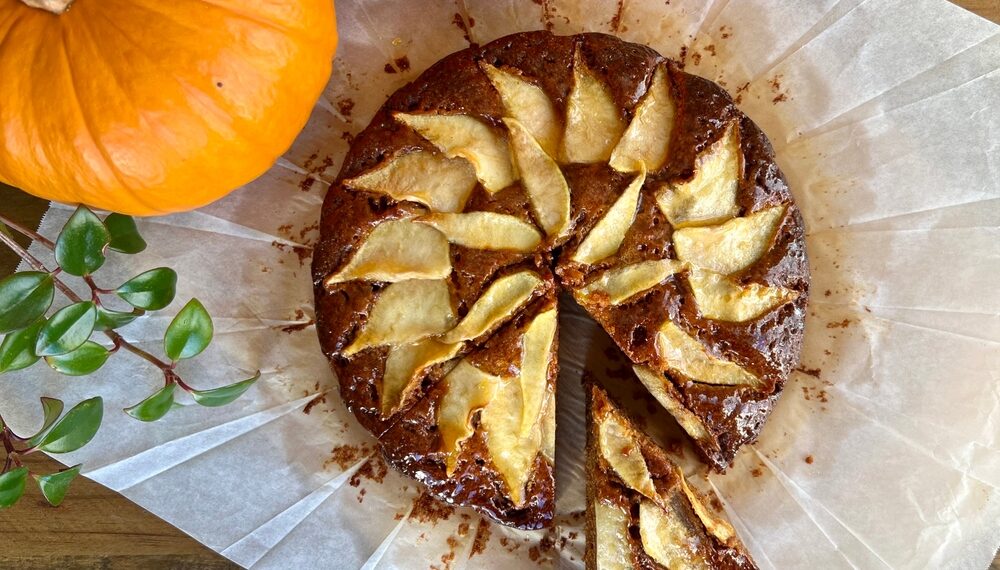 Pear Spice Upside-Down Vegan Cake