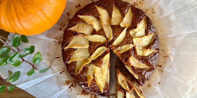 Pear Spice Upside-Down Vegan Cake