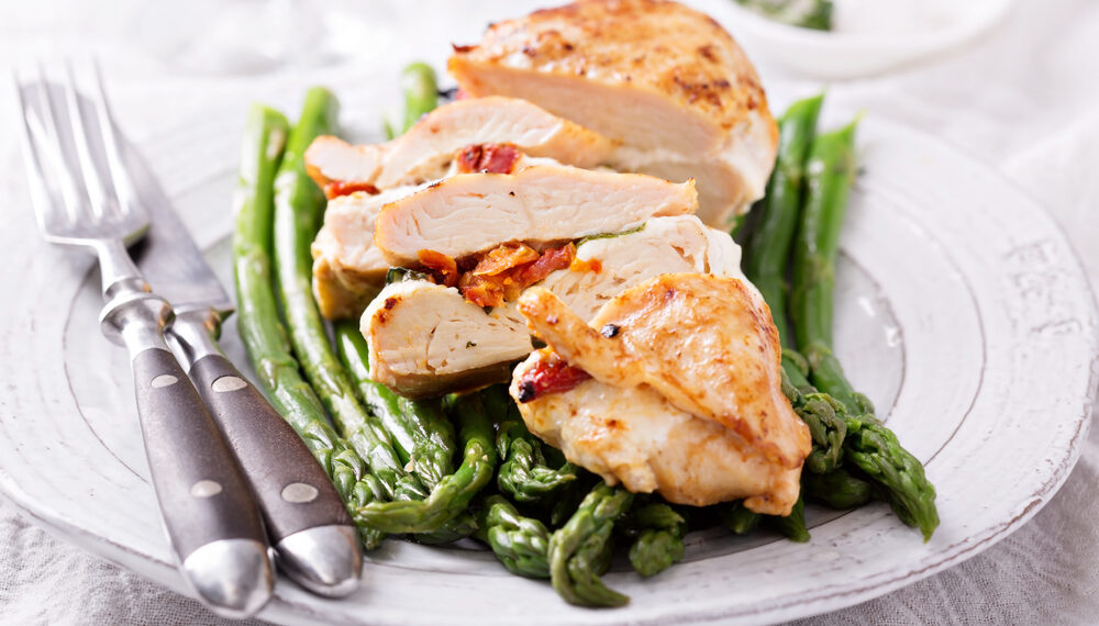Asparagus and Mozzarella Stuffed Chicken Breasts
