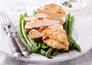 Asparagus and Mozzarella Stuffed Chicken Breasts