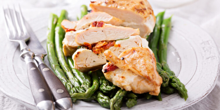Asparagus and Mozzarella Stuffed Chicken Breasts