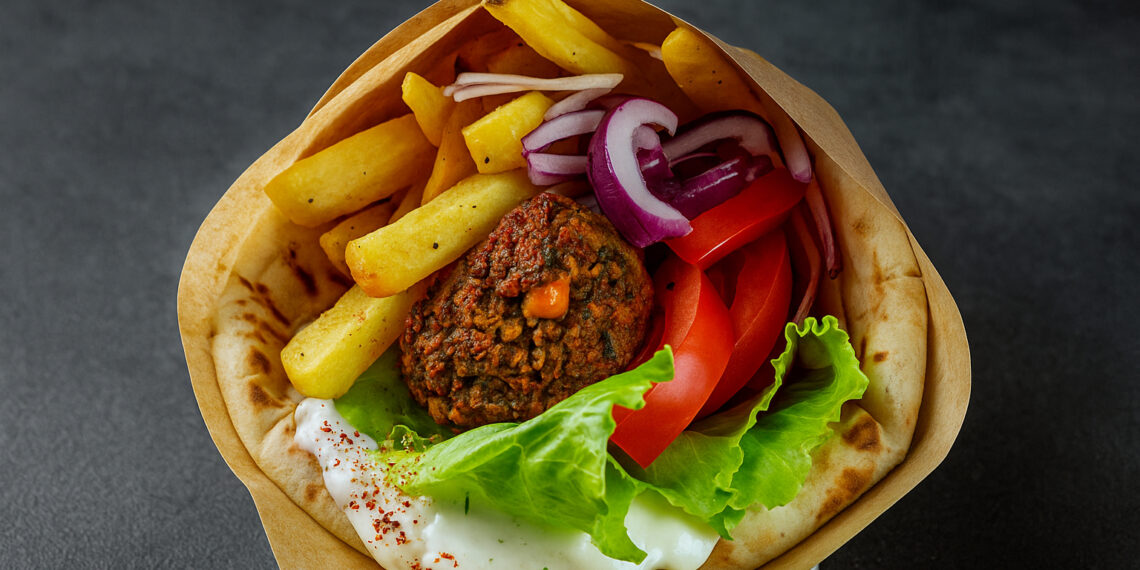 Roasted Vegetable Baked Falafel Sandwiches