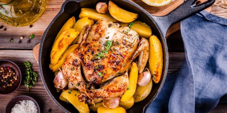 Skillet Lemon-Herb Chicken and Potatoes