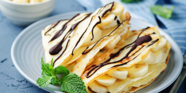 Banana Crepes with Chocolate