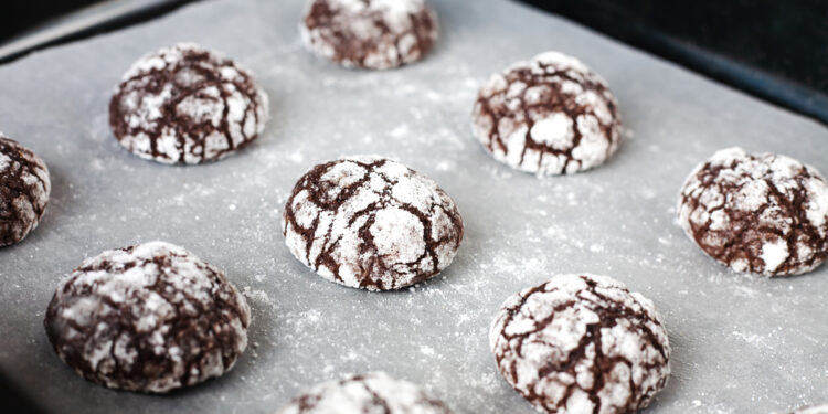 Vegan chocolate crinkle cookies