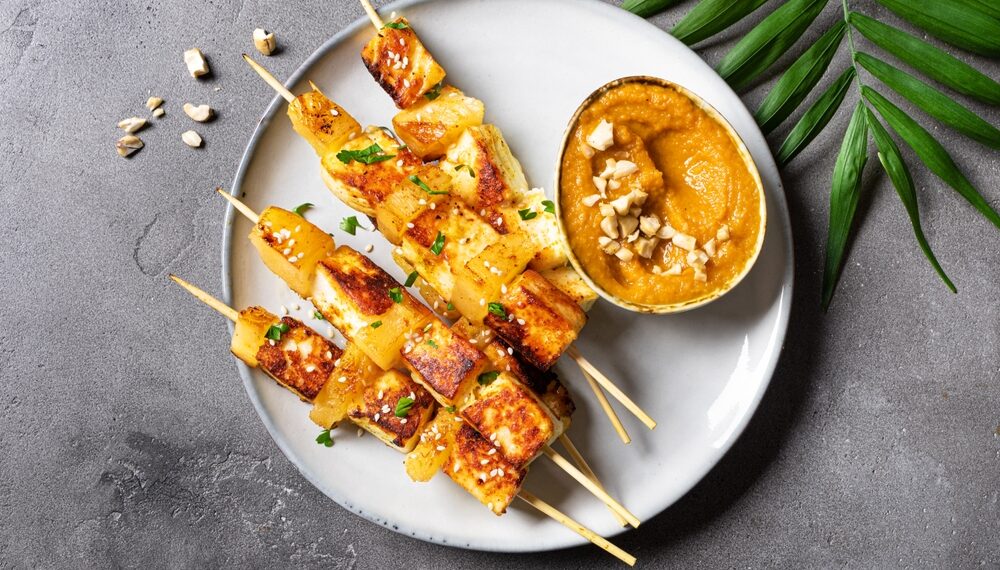 Chipotle Tofu Pineapple Skewers