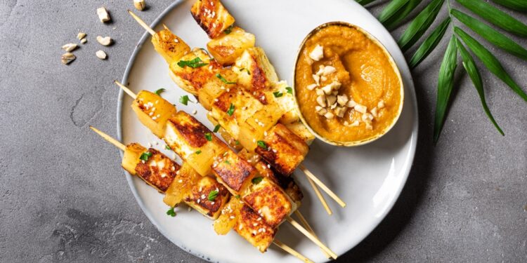 Chipotle Tofu Pineapple Skewers