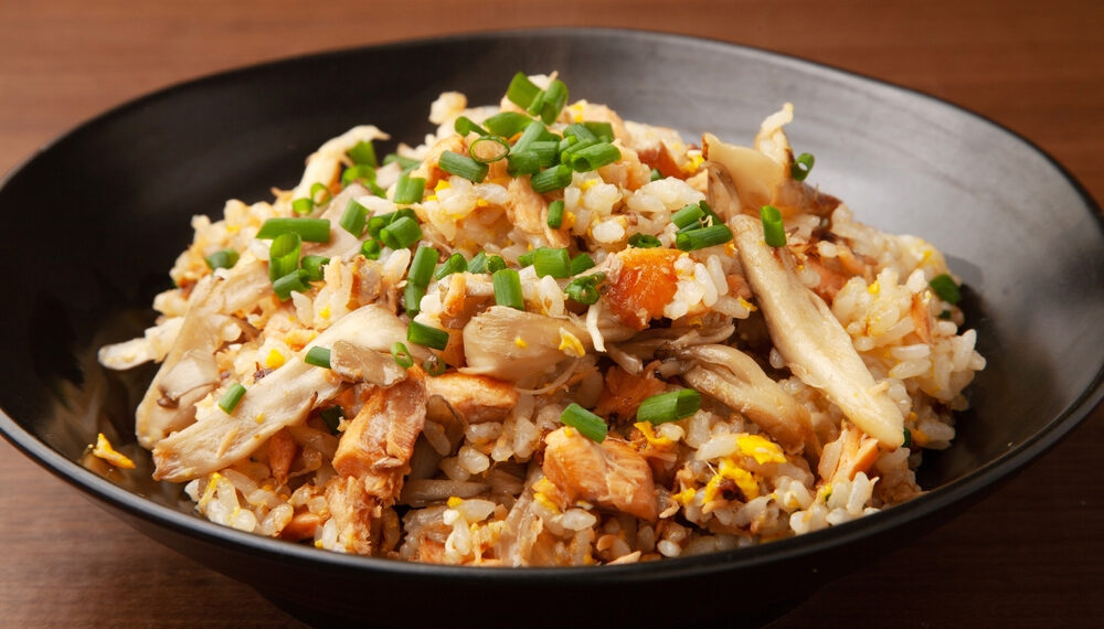 Golden Fried Rice with Salmon and Furikake