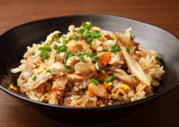 Golden Fried Rice with Salmon and Furikake