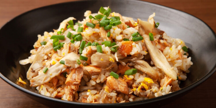 Golden Fried Rice with Salmon and Furikake