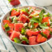 Watermelon Strawberry Caprese Salad