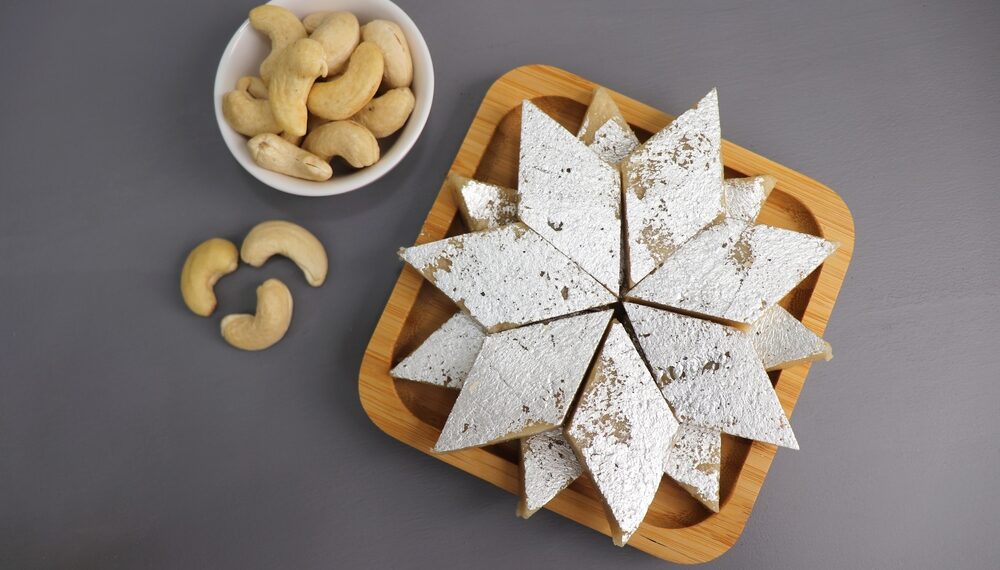 Kaju katli, cashew fudge slices recipe