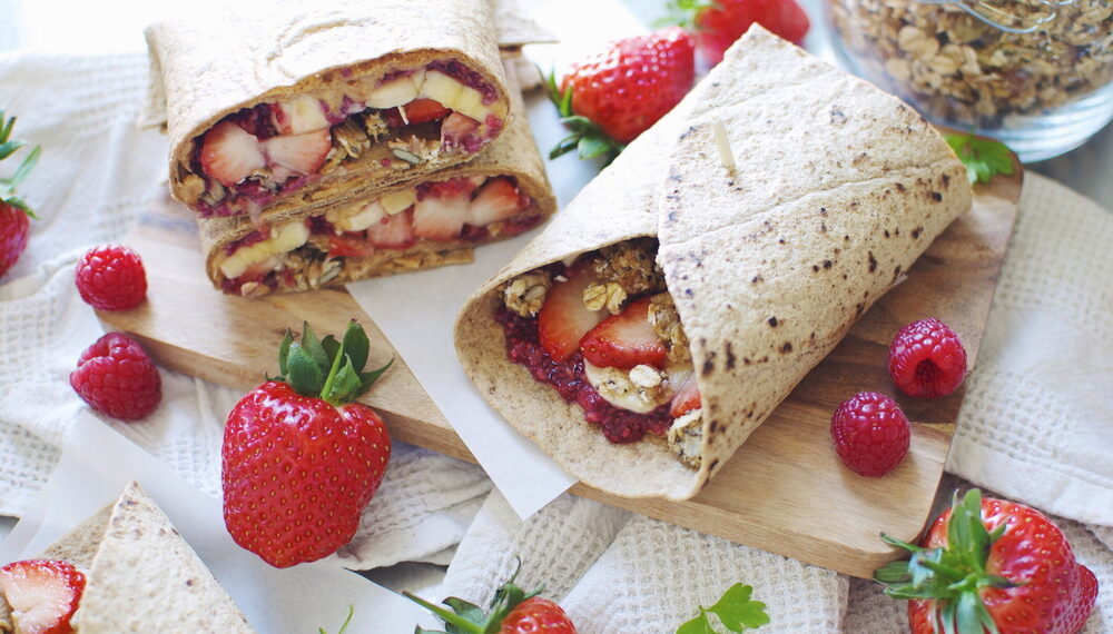 Crunchy raspberry granola wrap The Cooking Master