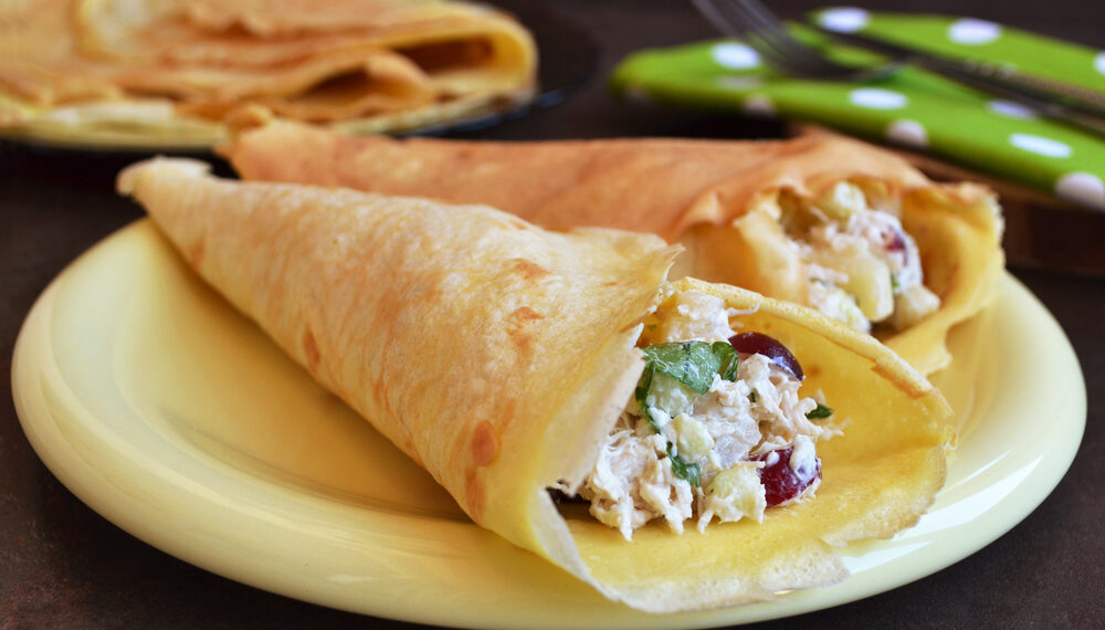 Cranberry apple turkey salad wrap