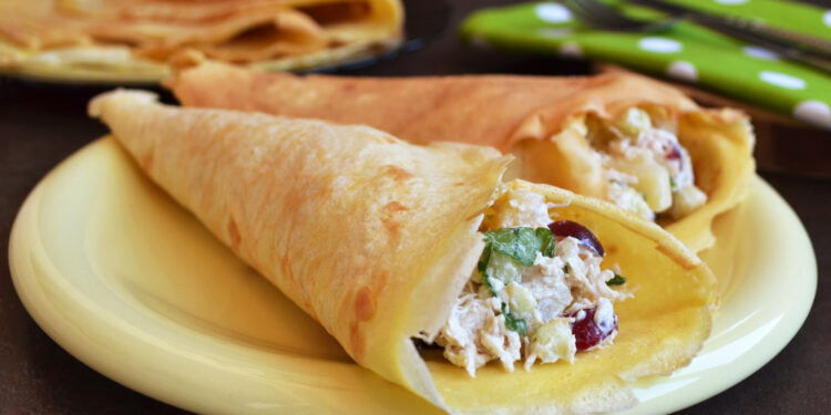Cranberry apple turkey salad wrap