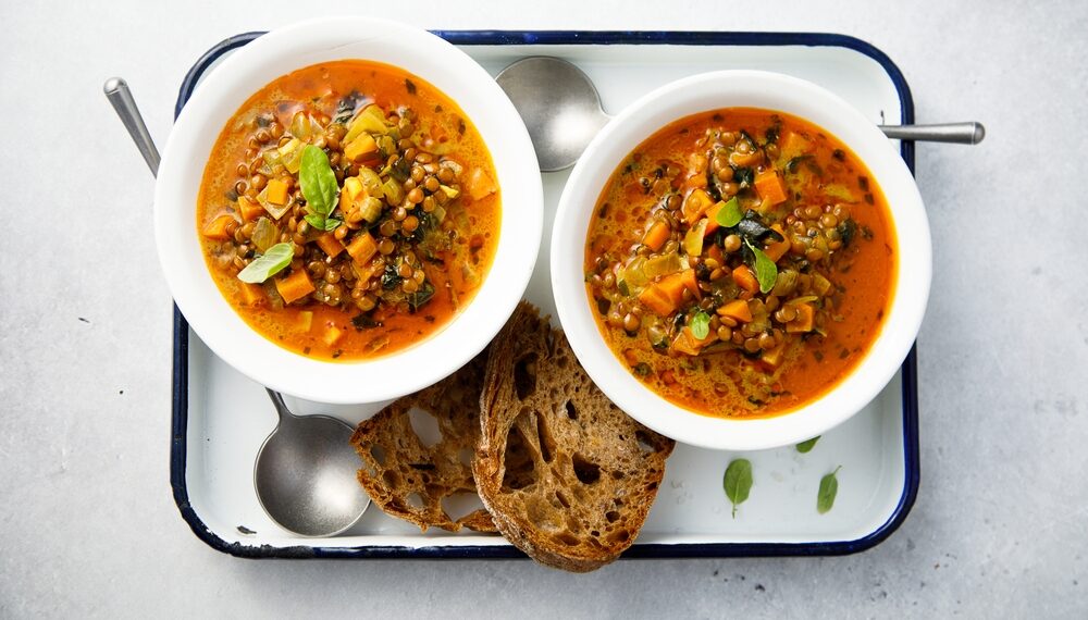 Vegan Curried Pumpkin Lentil Soup