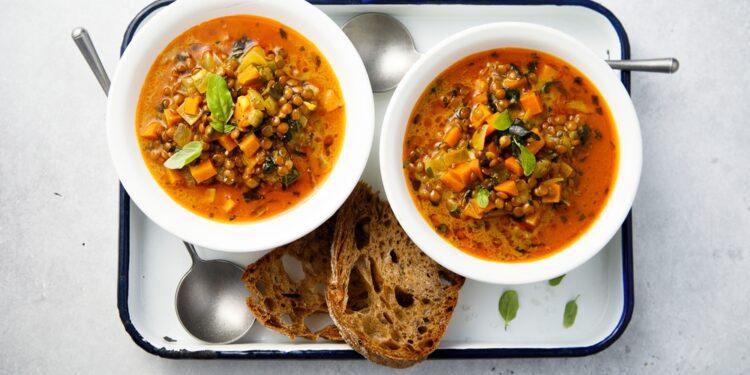Vegan Curried Pumpkin Lentil Soup
