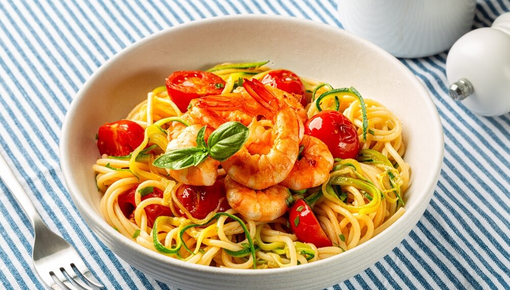 Garlic Shrimp and Mushroom Pasta