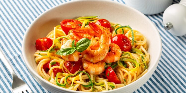 Garlic Shrimp and Mushroom Pasta