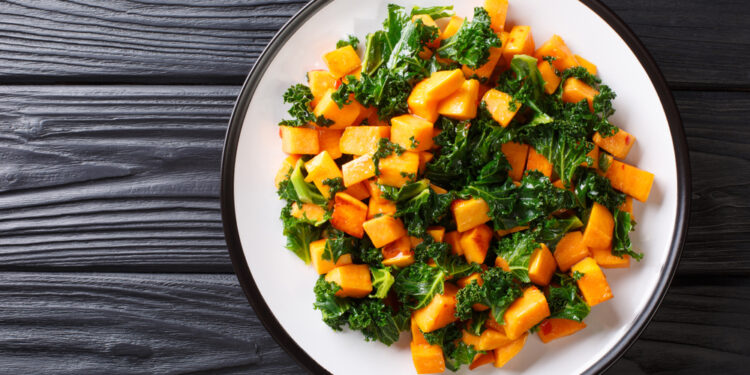 Roasted Sweet Potato and Kale Salad