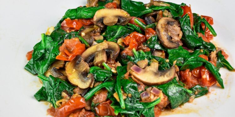 Sauteed Spinach and Mushrooms