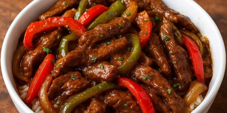 Slow Cooker Pepper Steak