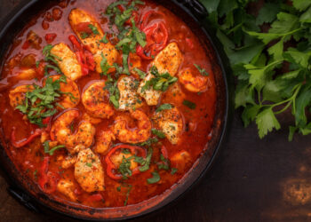 Alaskan Cod and Shrimp with Fresh Tomato
