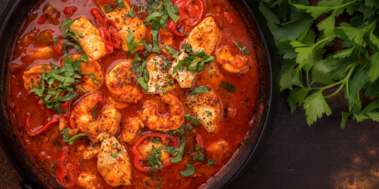 Alaskan Cod and Shrimp with Fresh Tomato