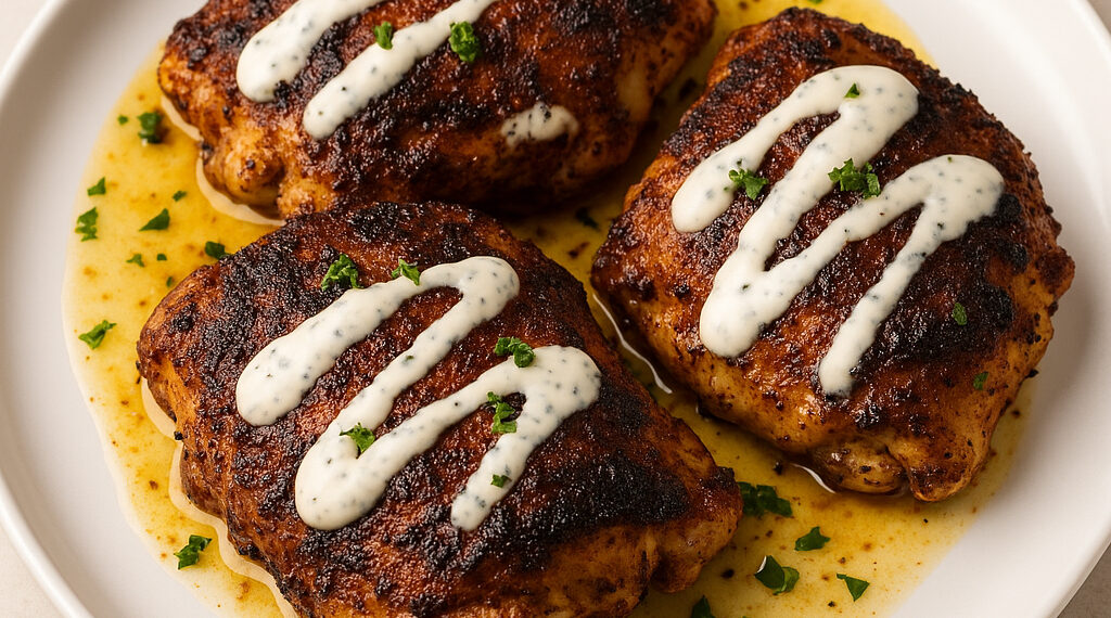 Blackened Ranch Pan-Fried Chicken Thighs