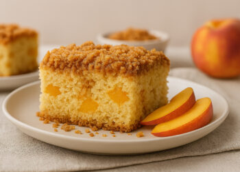 Moist Peach Coffee Cake