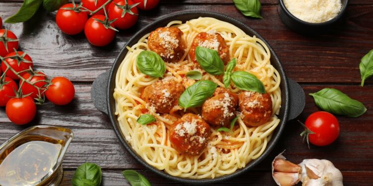 Lemony Chicken Ricotta Meatball Pasta Bake