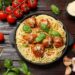 Lemony Chicken Ricotta Meatball Pasta Bake
