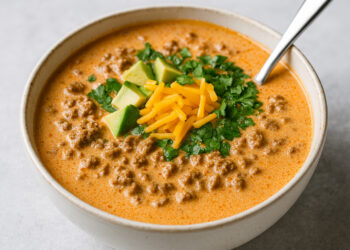 Creamy Keto Taco Soup with Ground Beef