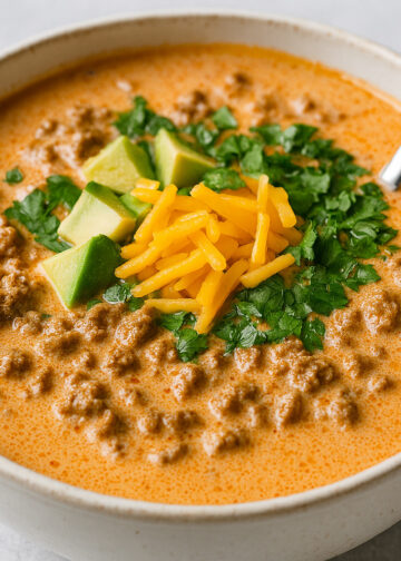 Creamy Keto Taco Soup with Ground Beef
