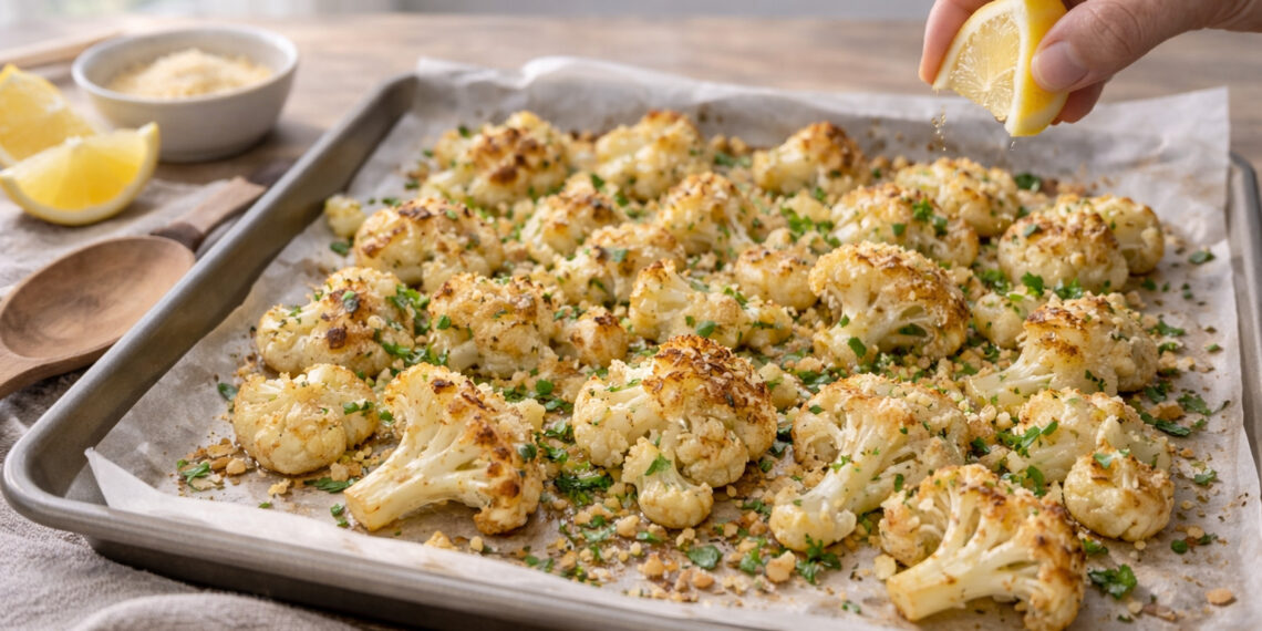 Roasted Garlic and Herb Parmesan Cauliflower