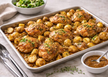 Honey Mustard Sheet-Pan Chicken with Baby Potatoes