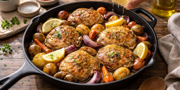 One-Pan Lemon Herb Chicken with Roasted Vegetables