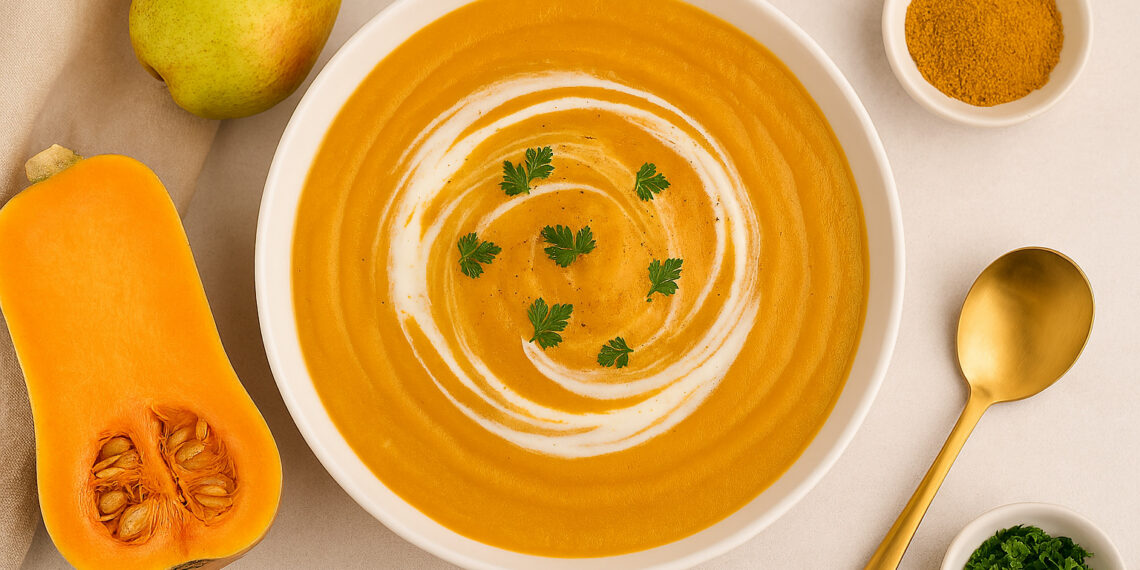 Curried Butternut Squash and Pear Soup