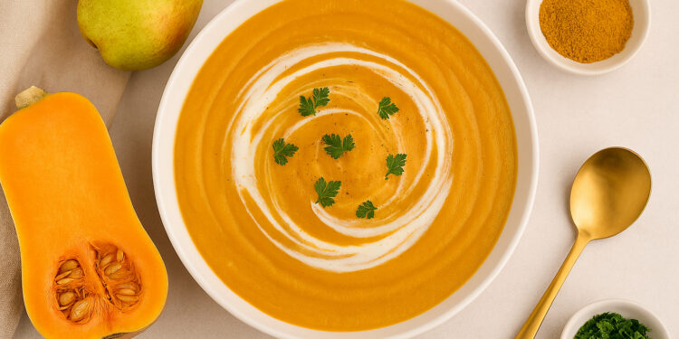 Curried Butternut Squash and Pear Soup