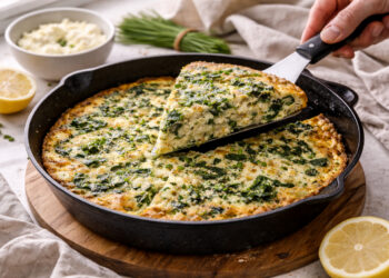 Herbed Ricotta and Spinach Baked Breakfast Frittata