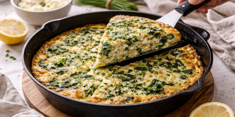 Herbed Ricotta and Spinach Baked Breakfast Frittata