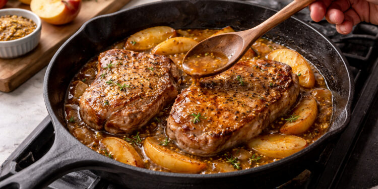 Pan-Seared Pork Chops with Apple Cider Pan Sauce