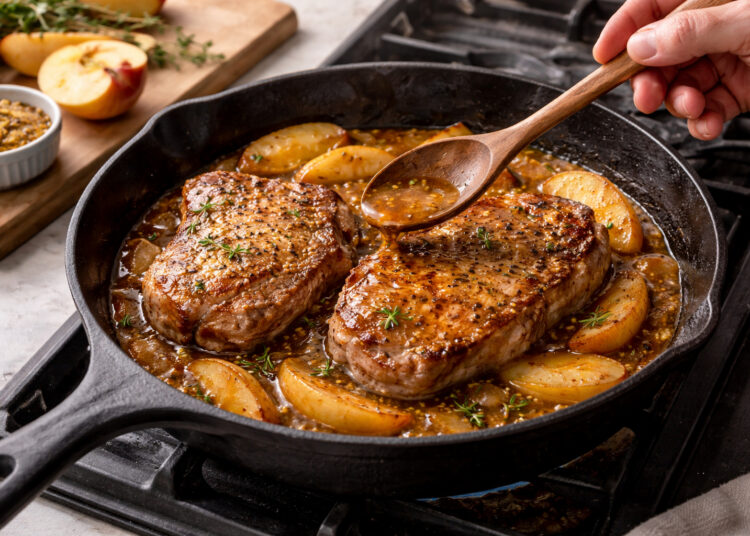 Pan-Seared Pork Chops with Apple Cider Pan Sauce