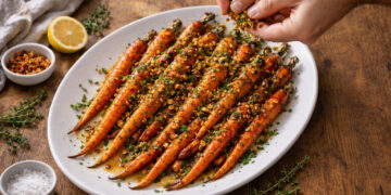 Honey-Thyme Roasted Carrots with Crispy Shallots and Lemon